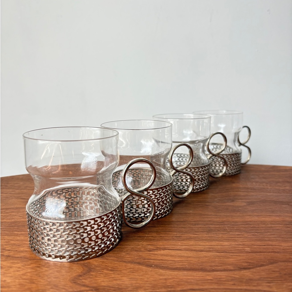 Iittala Tsaikka Finland Tea Glasses Timo Sarpaneva 1957 Mid Century Modern Cups